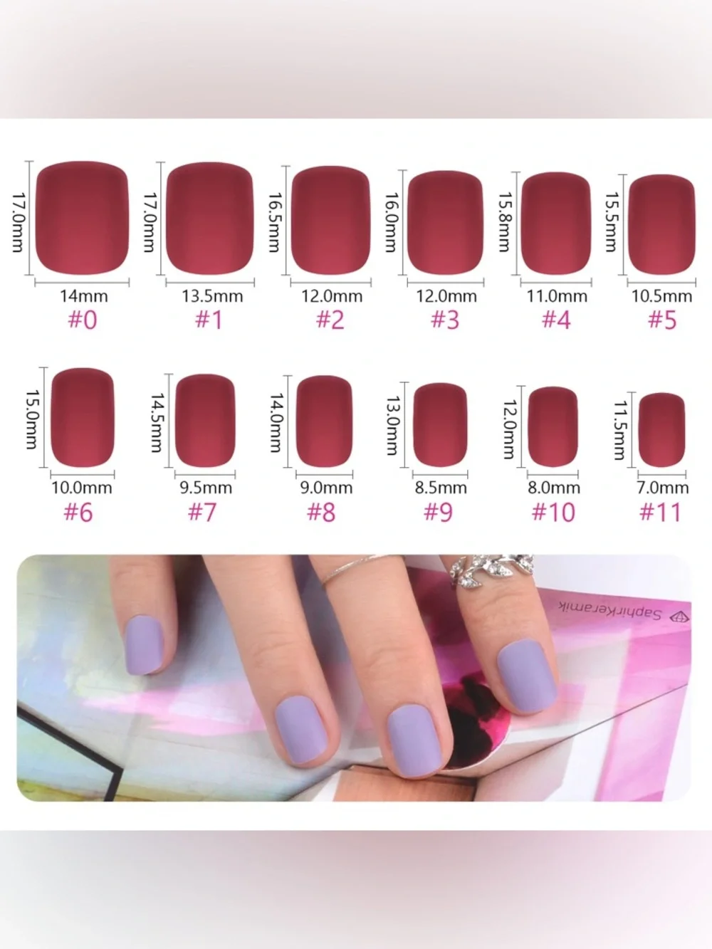 Multicolor Matte Press-On Nail Kit - Assorted Colors